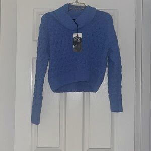 Blue knitted sweater